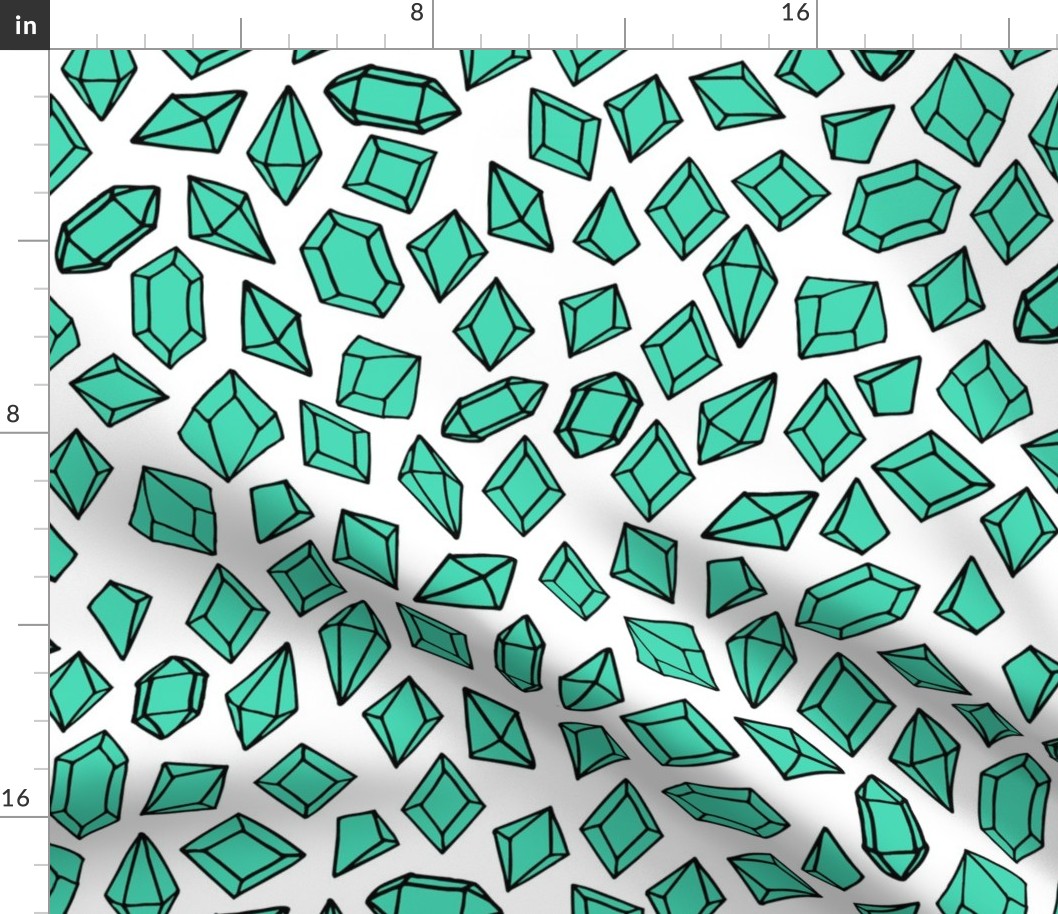 crystals // gem gemstones geode fabric light green bright design andrea lauren fabric