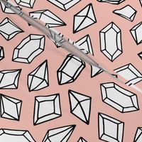 crystals // pink gems fabric gemstones geodes design pink pastel geodesic design