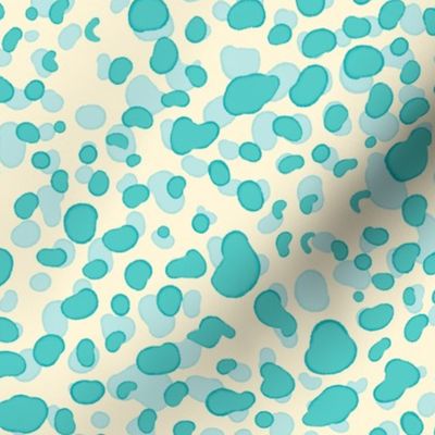 animal spots - aqua and cream