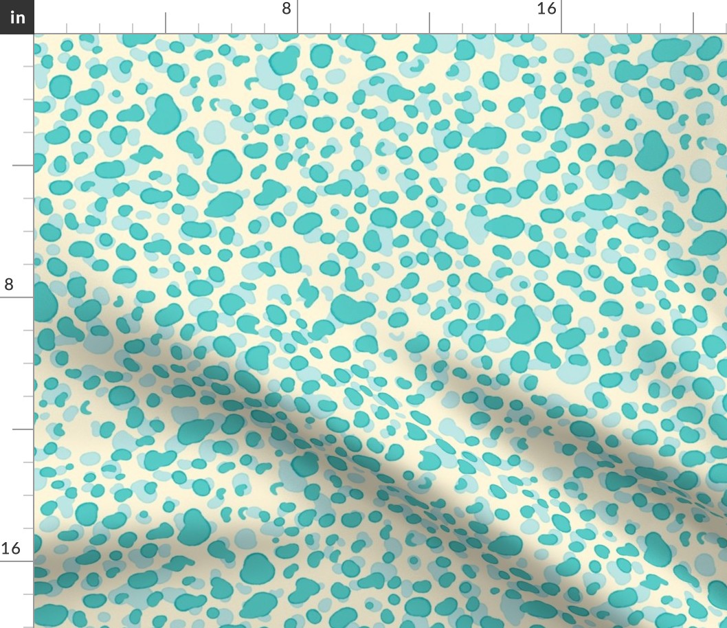 animal spots - aqua and cream