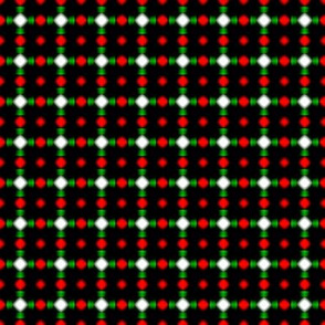Beaded Lattice   -Red, Green, and White on Black