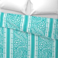 IKAT CACHEMIRE TURQUOISE paisley stripe