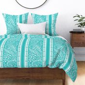 IKAT CACHEMIRE TURQUOISE paisley stripe