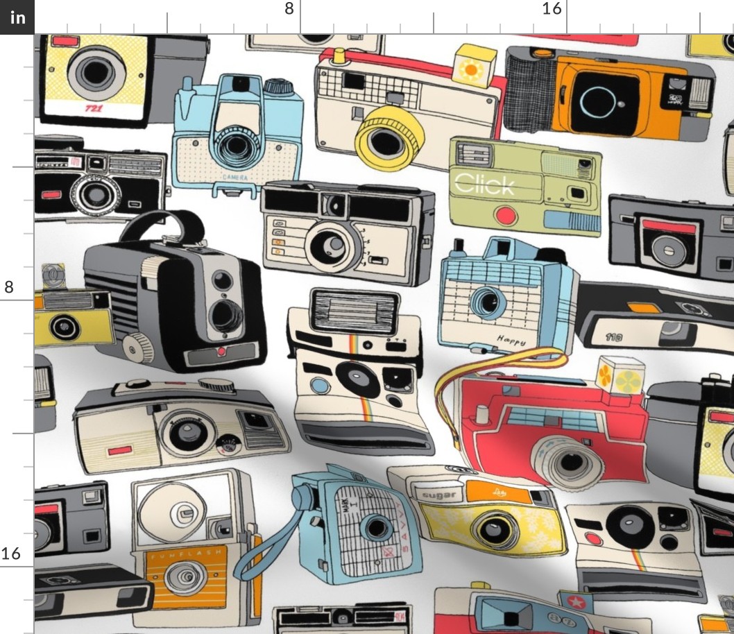 Make It Snappy! (Tri-X) || large-scale hand-drawn vintage cameras large-scale