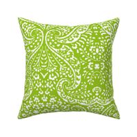 IKAT CACHEMIRE APPLE GREEN paisley