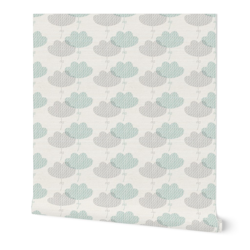 Vintage pastel poppy flower scandinavian style floral pattern