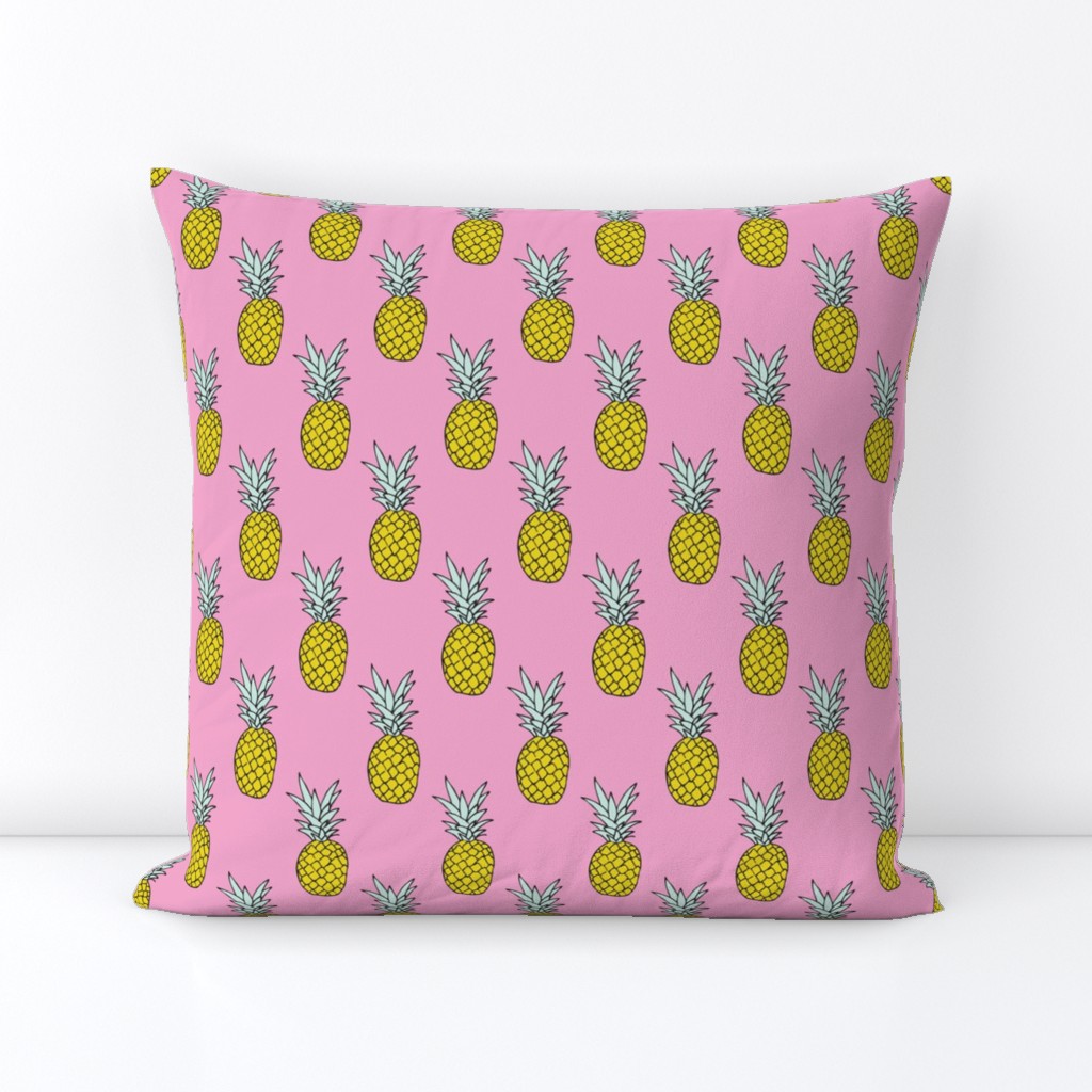 Hot summer pineapple pink tropical summer fruit trend