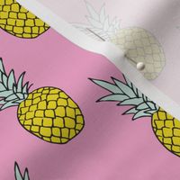 Hot summer pineapple pink tropical summer fruit trend