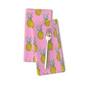 Hot summer pineapple pink tropical summer fruit trend