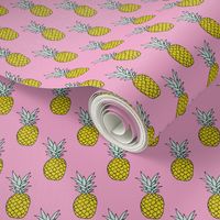 Hot summer pineapple pink tropical summer fruit trend