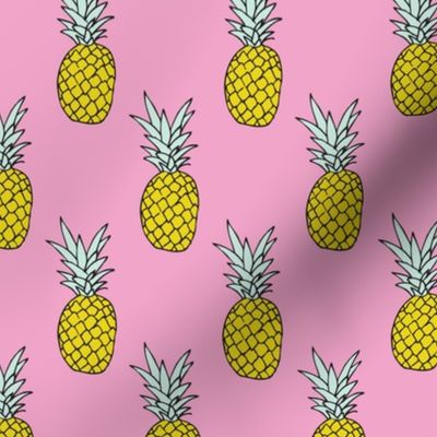 Hot summer pineapple pink tropical summer fruit trend