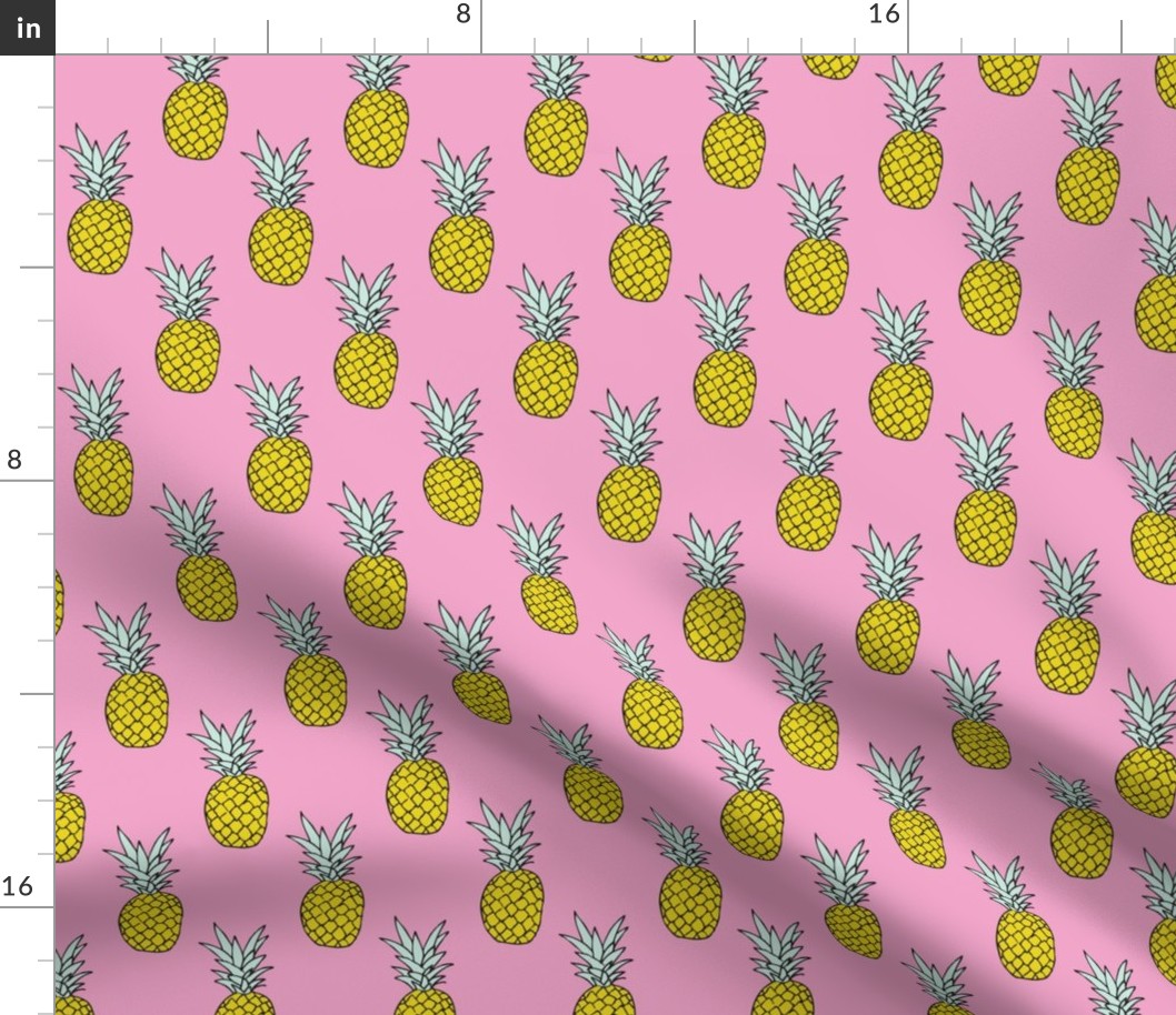 Hot summer pineapple pink tropical summer fruit trend