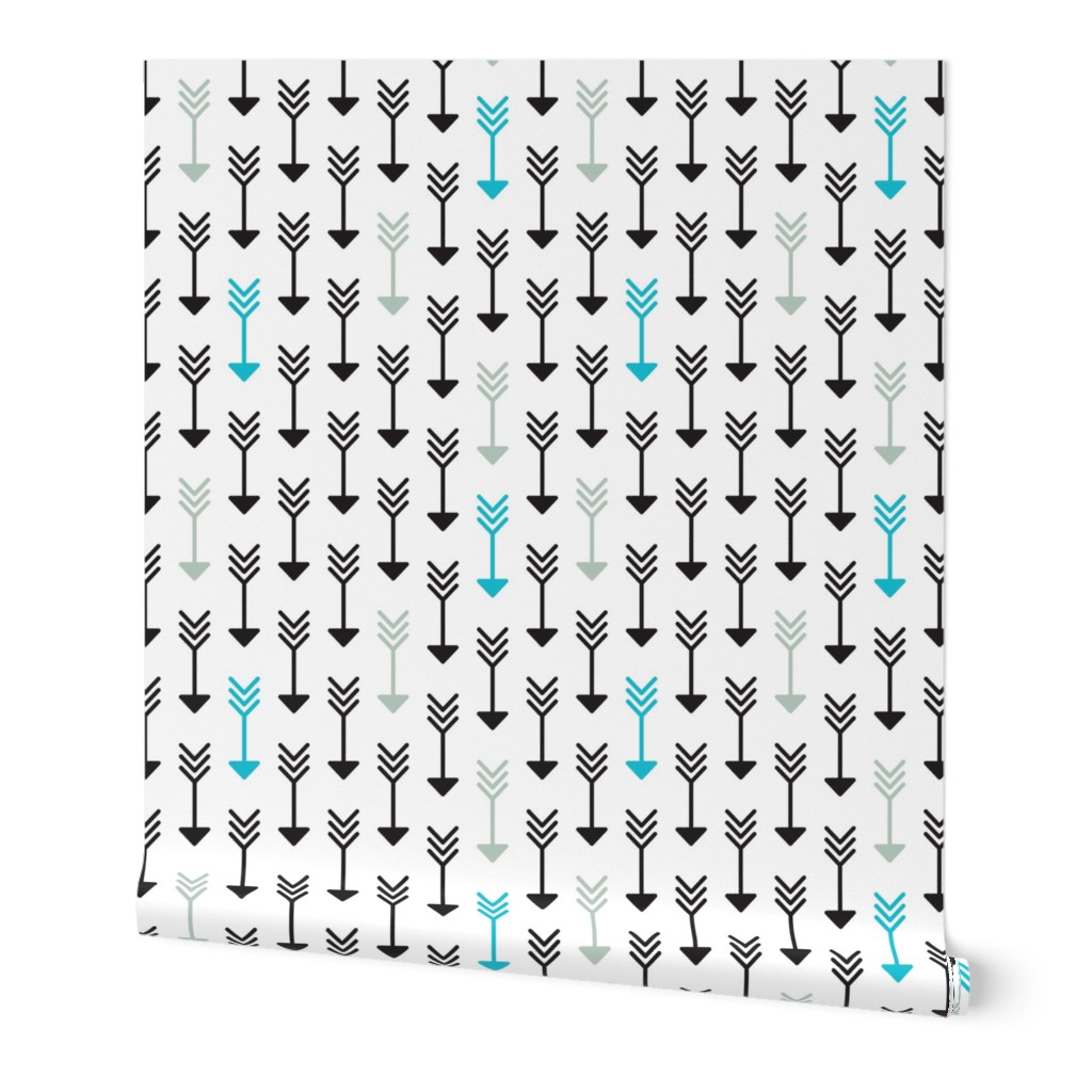 Indian arrow geometric pattern in pastel and black