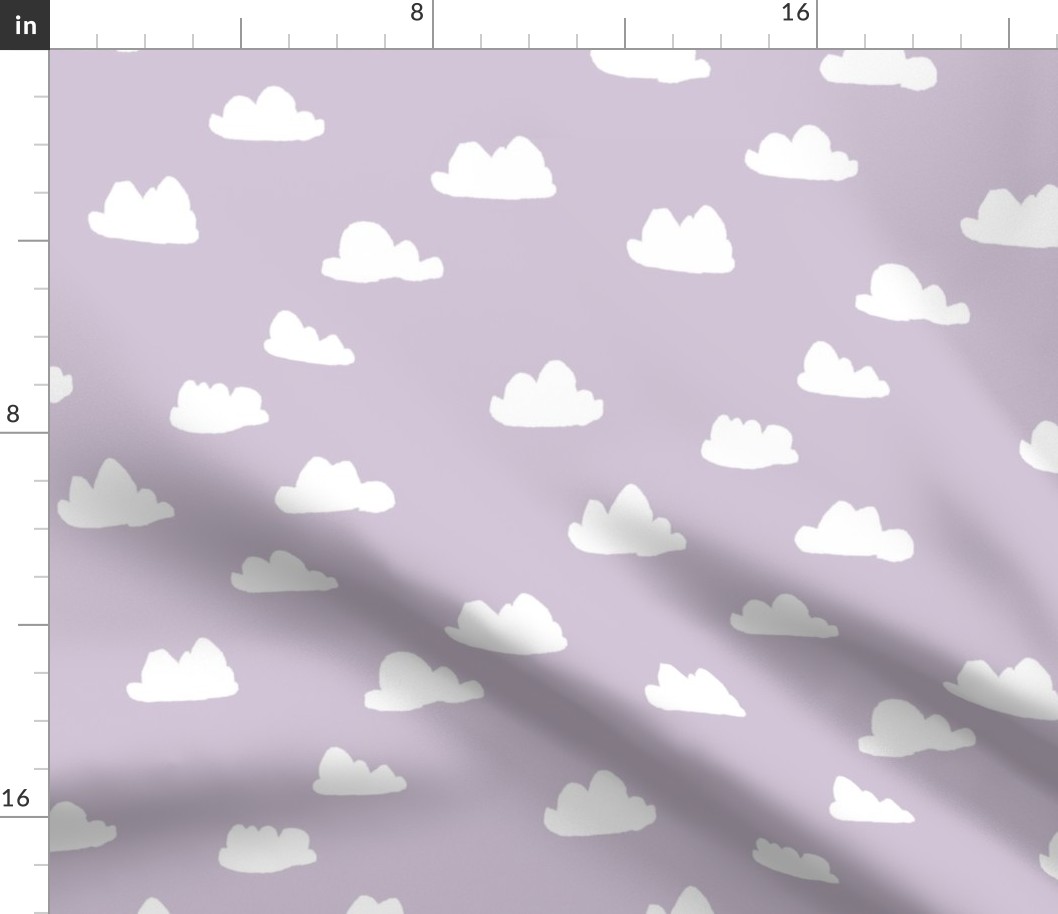 clouds // lavender purple girly print for sweet little girls 