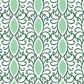 swirl leaves green and white