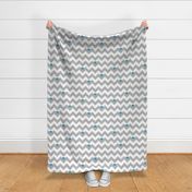 Heart & Chevron - Grey/Blue Canvas