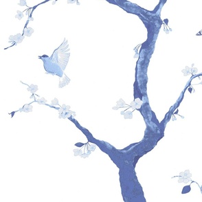 Jenny Cherry Blossoms in delft blue