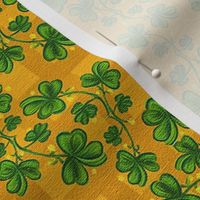 Painted Shamrocks On Caramel Gingham