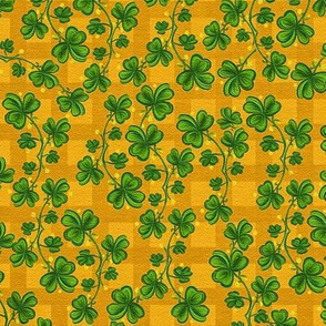 Painted Shamrocks On Caramel Gingham