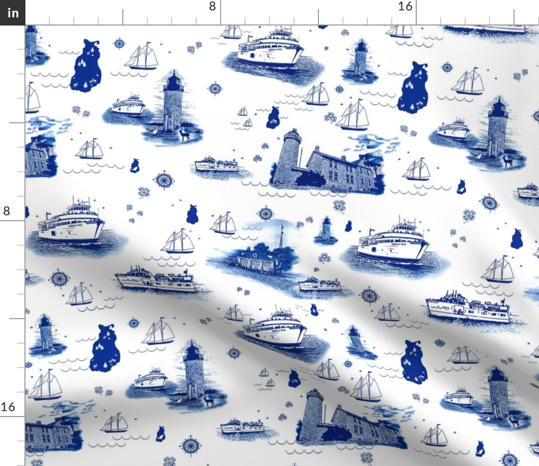 Beaver Island Toile China Blue