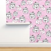 Bulldogs on pink background