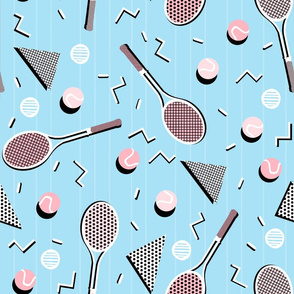 80s Tennis Lesson Blue & Pink - by Andrea Lauren