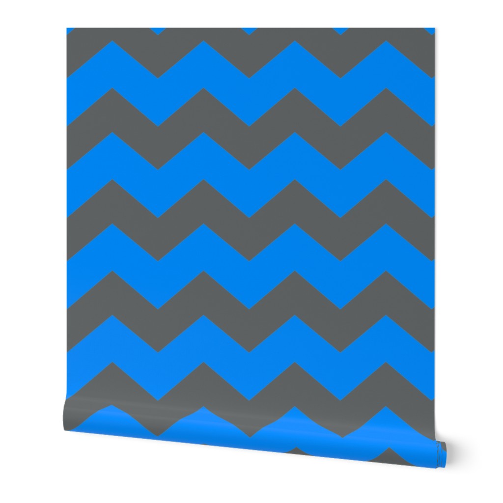 Chevron Blue/Grey Dark Large