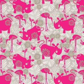 happy pink rhinos