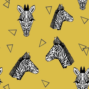 Zebras - Mustard by Andrea Lauren