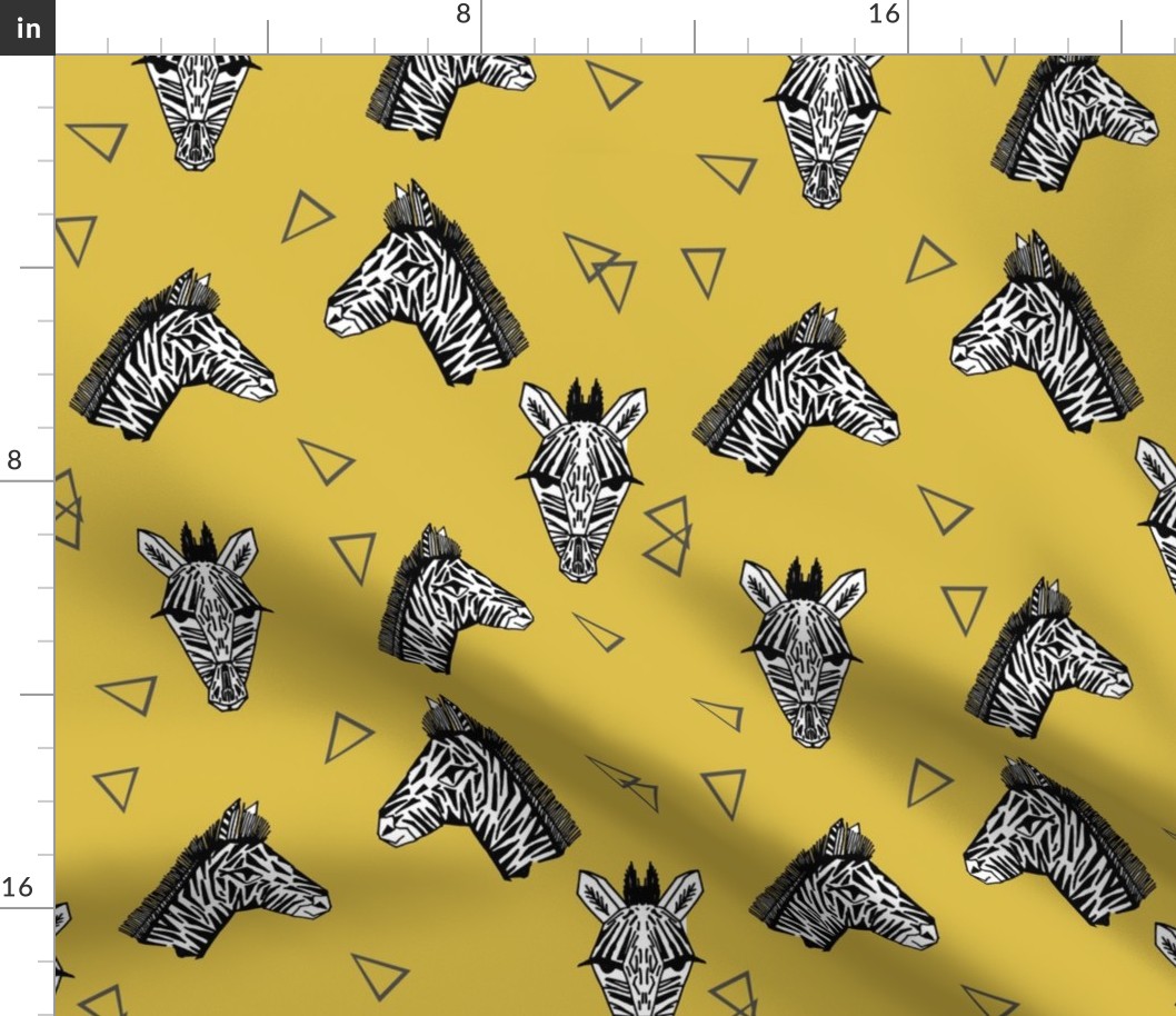 Zebras - Mustard by Andrea Lauren