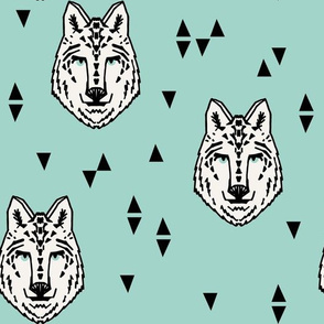 wolf // mint kids boys animal wolfs wolves wolf fabric for boys room