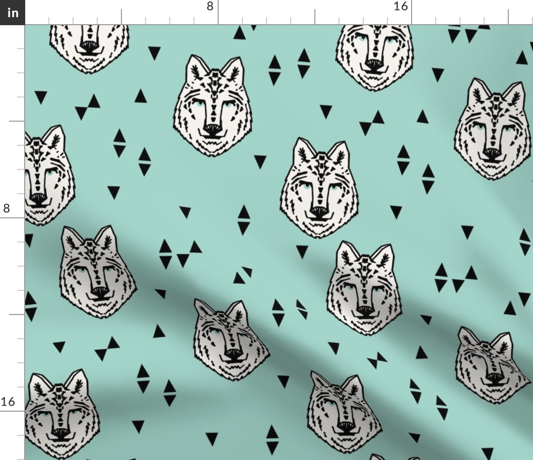 wolf // mint kids boys animal wolfs wolves wolf fabric for boys room