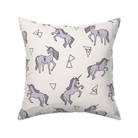 unicorns // unicorn pastel lavender off-white background girls sweet unicorn fabric