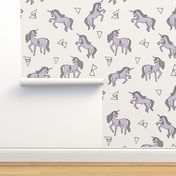 unicorns // unicorn pastel lavender off-white background girls sweet unicorn fabric