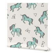 unicorn // mint cute girls sweet mint unicorn fabric 