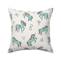 unicorn // mint cute girls sweet mint unicorn fabric 