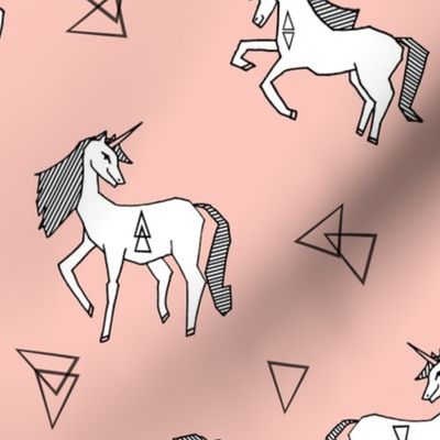 unicorn // unicorns pink girls sweet pastel pink unicorn fabric girls