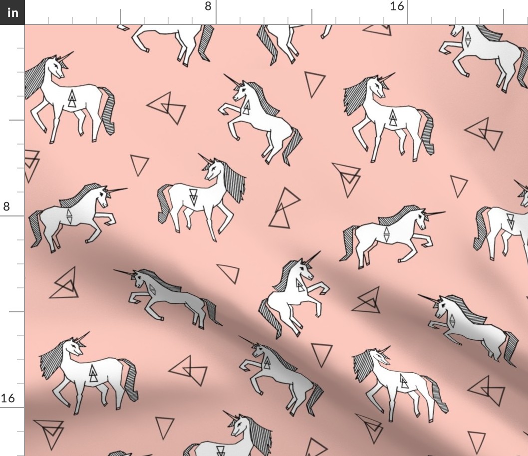 unicorn // unicorns pink girls sweet pastel pink unicorn fabric girls