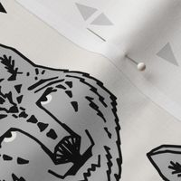 wolf // grey on cream wolves kids boys wolf face animals animal head cute animal design for boys