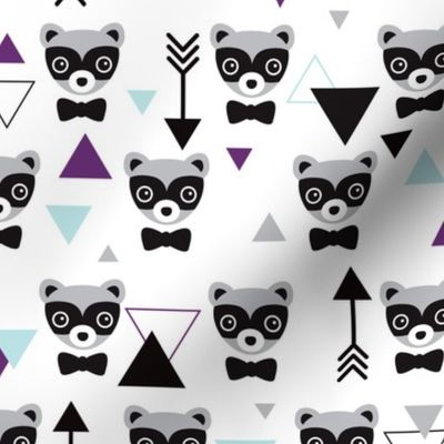 Mister hipster badger raccoon geometric pattern and arrows