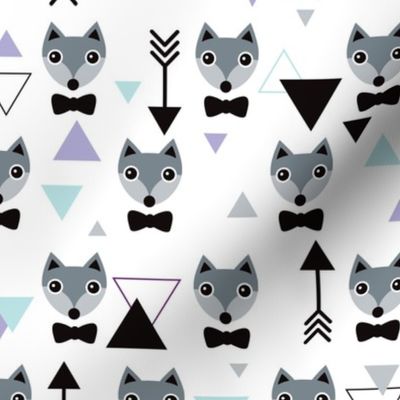 Mister hipster fox geometric pattern and arrows