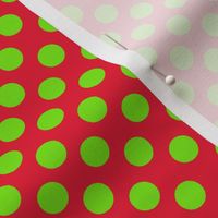 Lime/Red Polka Dots Christmas Santa Grinch colors