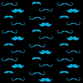 Black with blue mustaches 