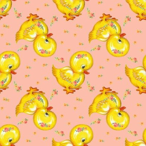 Rubber Duckie Floral Pink
