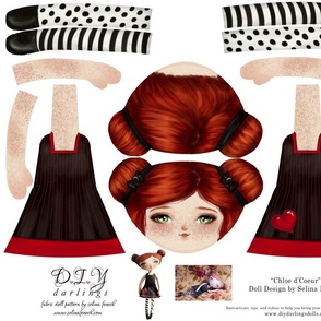 Cut and Sew Doll Pattern Chloe d'Coeur