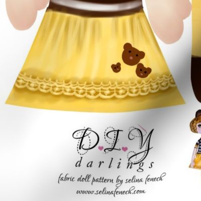 Cut and sew doll pattern - Goldiocks Bear