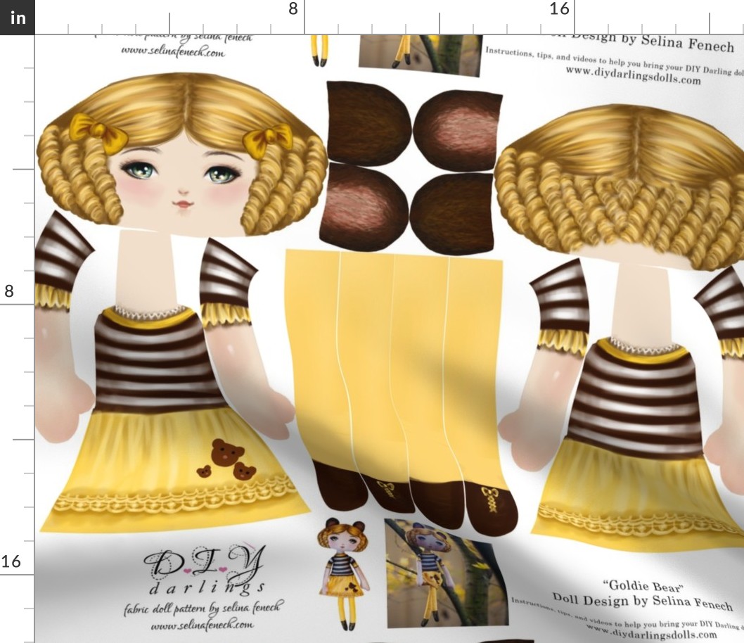 Cut and sew doll pattern - Goldiocks Bear