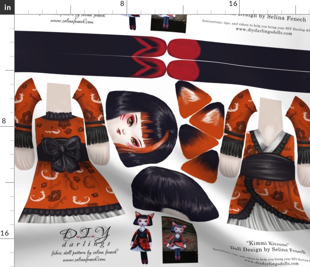 Cut and sew doll pattern - Kimmi Kitsune