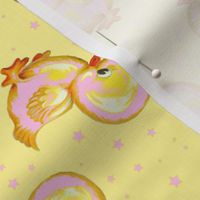 pink/yellow Baby Rubber Duckies n Stars duck