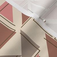 Chic geometric shapes in blush, taupe, and mauve create a modern yet retro art deco-inspired design.